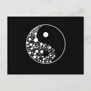 Yin Yang Circles Black and White Harmony Zen Gift Briefkaart