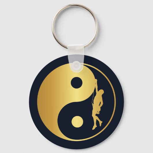 Yin & Yang Climber (goud) Sleutelhanger (Voorkant)