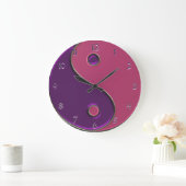 Yin Yang Clock in Paars en roze Grote Klok (Huis)