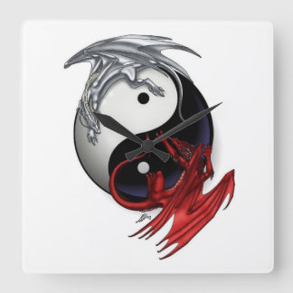 Yin Yang Clock: Vuur- en ijstrekkers Vierkante Klok