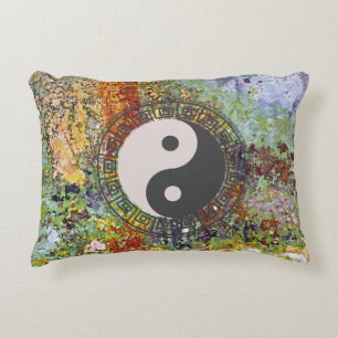 Yin Yang Colorful Grunge Accent Kussen