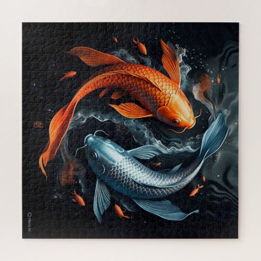 Yin & Yang: De dans van Koi Legpuzzel (Horizontaal)