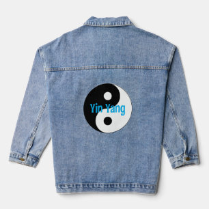 Yin Yang Design Denim Jas Jacket