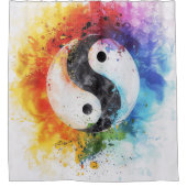 Yin Yang digitale kunst Douchegordijn (Voorkant)