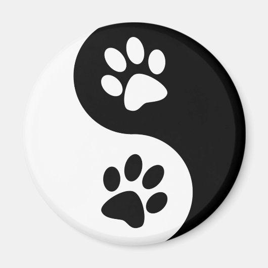 Yin Yang Dog Paws Magneet (Voorkant)