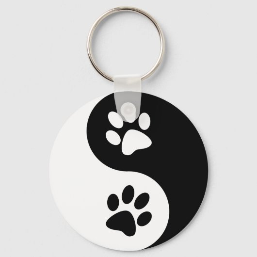 Yin Yang Dog Paws Sleutelhanger (Voorkant)