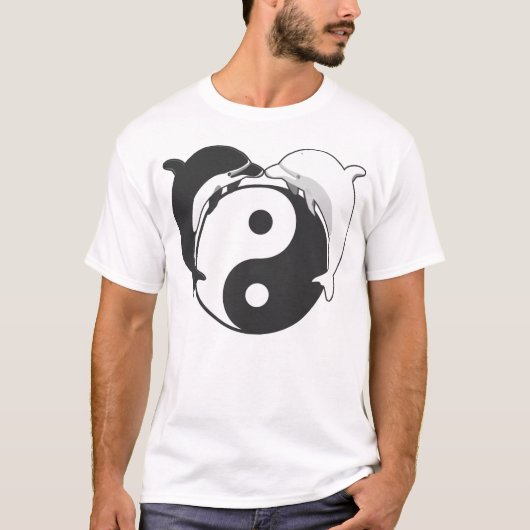 Yin Yang Dolphins Black/White T-shirt (Voorkant)