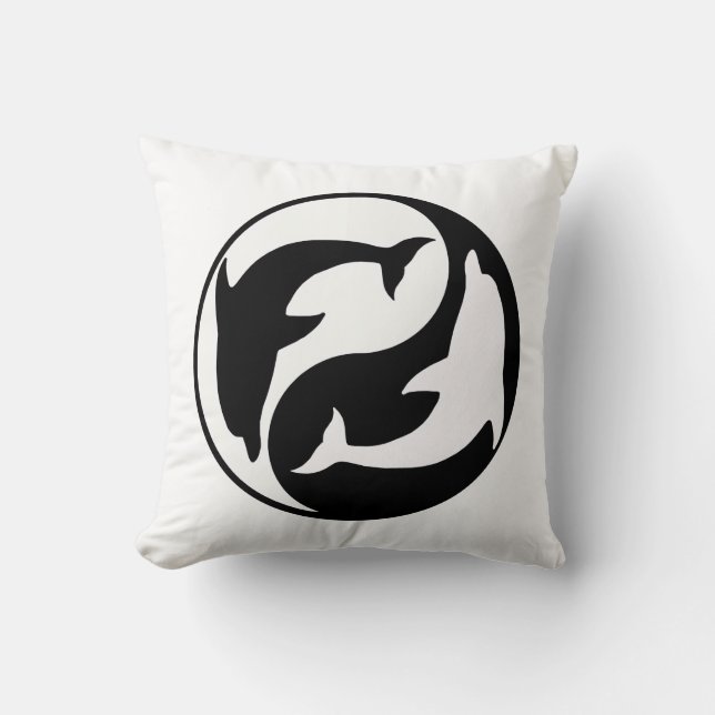 Yin Yang Dolphins Coussin réversible (Recto)