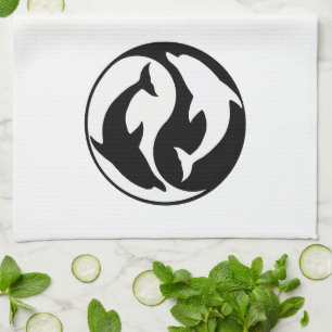 Yin Yang Dolphins Kitchen Towel Theedoek