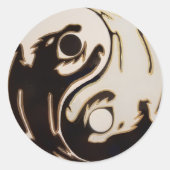 Yin yang Double Dragon Ronde Sticker (Voorkant)