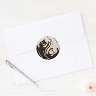Yin yang Double Dragon Ronde Sticker