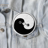Yin Yang doves harmony badge Ronde Button 4,0 Cm (In situ)