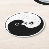Yin Yang doves papier onderzetter (Gebogen)
