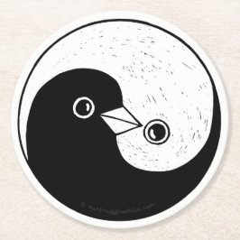 Yin Yang doves papier onderzetter
