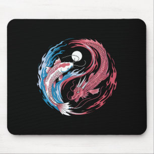 Yin Yang Draak En Koi Fusie Funny Zen Yoga Voor Muismat