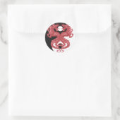 Yin Yang Dragon 3 Ronde Sticker (Tas)