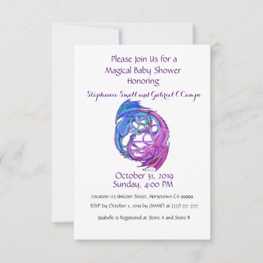 Yin Yang Dragon Baby gepersonaliseerde regenboog o Kaart (Voorkant)