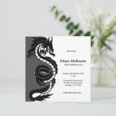 Yin Yang Dragon Birthday thema Kaart (Staand voorkant)