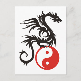 Yin & Yang Dragon Briefkaart