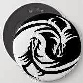 Yin Yang Dragon Ronde Button 6,0 Cm (Voorkant /achterkant)