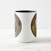 Yin Yang Dragons, bruin en zwart Mok (Midden)