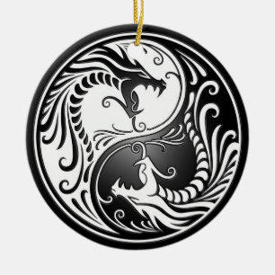 Yin Yang Dragons Keramisch Ornament