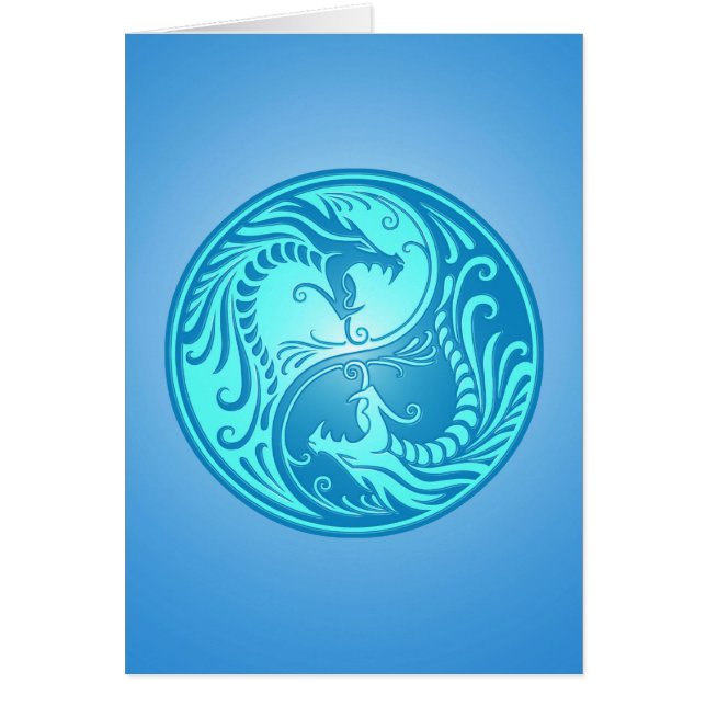 Yin Yang Dragons, lichtblauw (Voorkant)