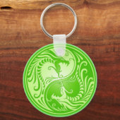 Yin Yang Dragons, lichtgroen Sleutelhanger (Voorkant)