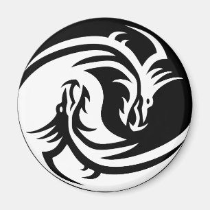 yin yang dragons magnet magneet