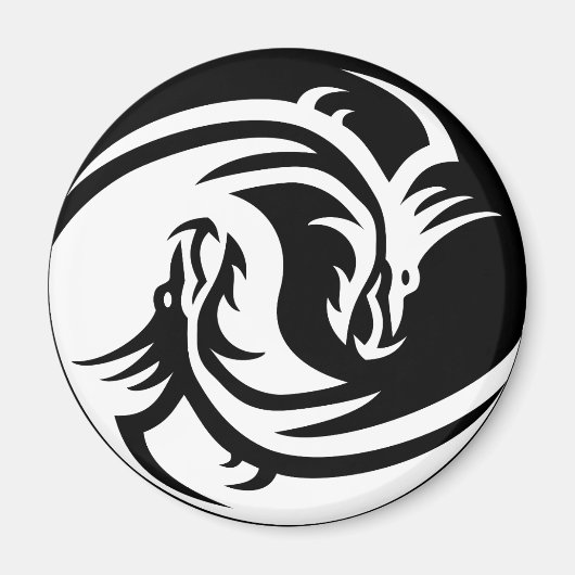 yin yang dragons magnet magneet (Voorkant)