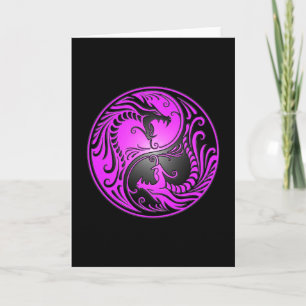 Yin Yang Dragons, paars en zwart Kaart