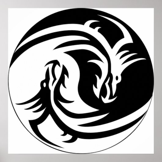 Yin Yang Dragons Poster (Voorkant)