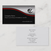 Yin-Yang Dragons, rode soep, metaaleffect Visitekaartje (Voorkant / Achterkant)