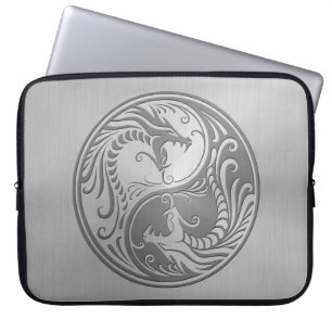 Yin Yang Dragons, roestvrij staal Laptop Sleeve