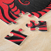Yin Yang Dragons, rood en zwart Legpuzzel (Zijkant)