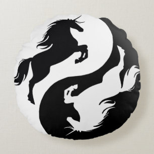 Yin Yang Eenhoorn Sierkussen Rond Kussen