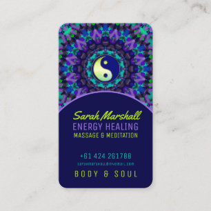 Yin Yang Energy Healing Paarse Blauw Helder Groen Visitekaartje