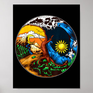 Yin yang eve redt vliegtuig Yin yang eve redt vlie Poster
