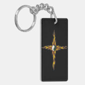 Yin Yang Fire Cross Sleutelhanger (Voorkant Links)