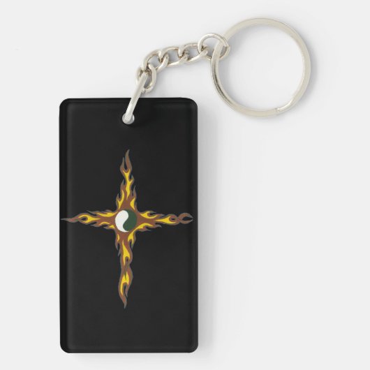 Yin Yang Fire Cross Sleutelhanger (achterkant)