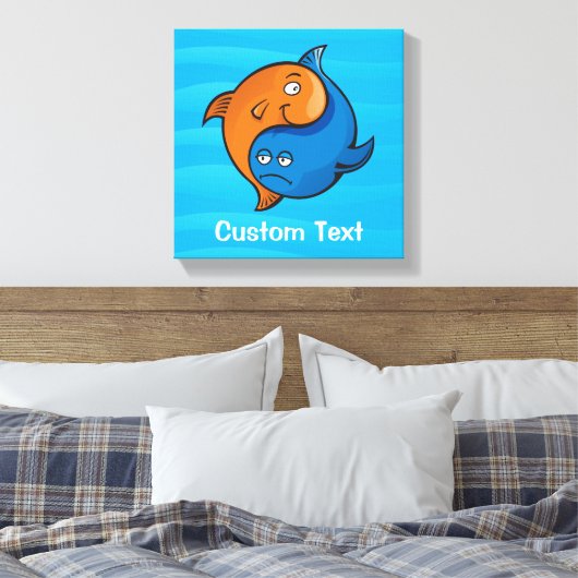 Yin Yang Fish Cartoon Canvas Afdruk (Insitu (Slaapkamer))