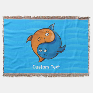 Yin Yang Fish Cartoon Gooi Deken
