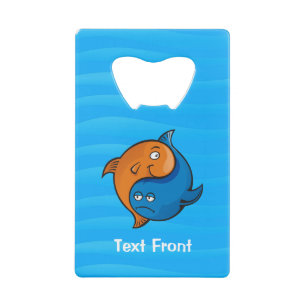 Yin Yang Fish Cartoon Kredietkaart Flessenopener