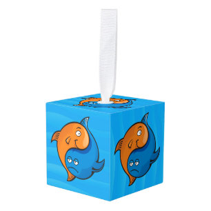 Yin Yang Fish Cartoon Kubus Ornament