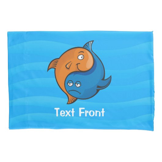 Yin Yang Fish Cartoon Kussensloop (Voorkant)