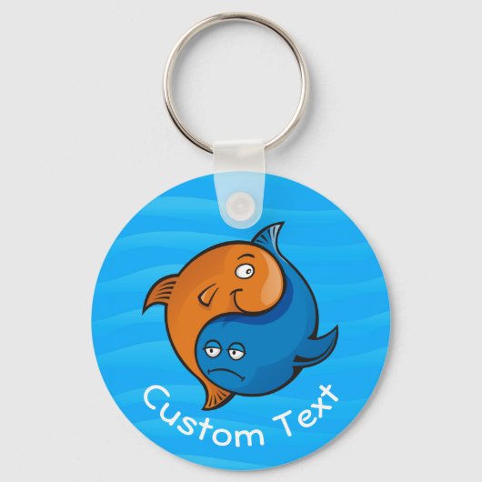 Yin Yang Fish Cartoon Sleutelhanger (Voorkant)