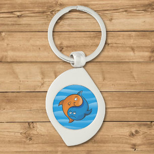 Yin Yang Fish Cartoon Sleutelhanger