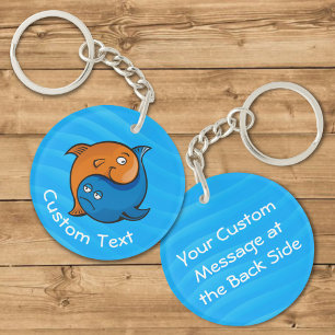 Yin Yang Fish Cartoon Sleutelhanger