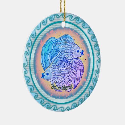 Yin Yang Fish Keramisch Ornament (Rechts)