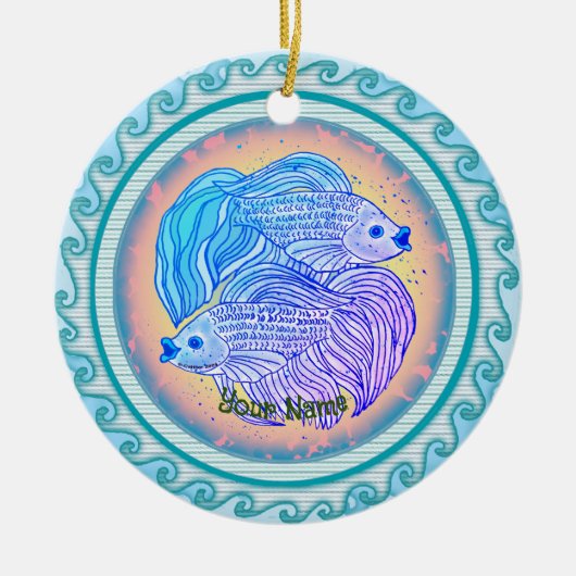 Yin Yang Fish Keramisch Ornament (Voorkant)